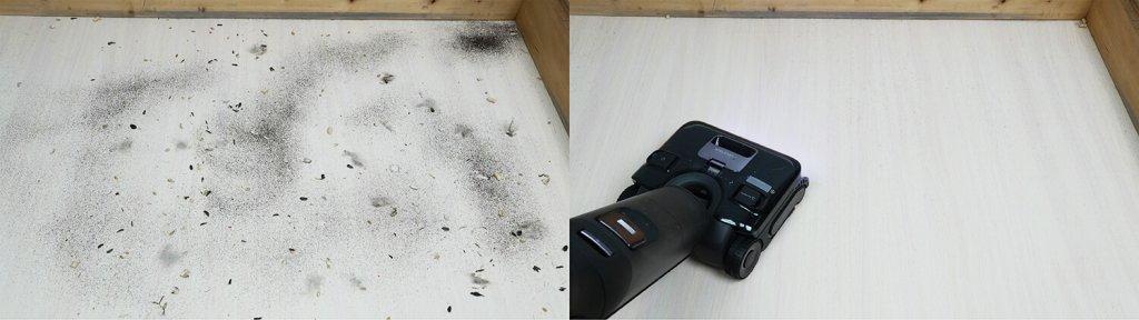 „Roborock F25 Ultra“: šiukšlių surinkimas nuo laminuotų grindų