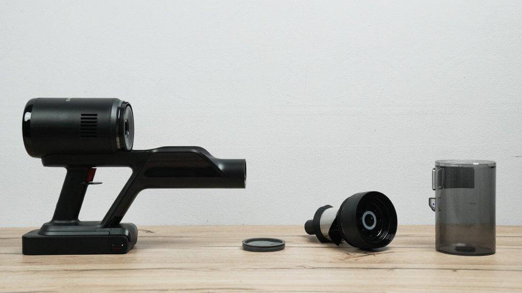 „Dreame H12 Dual FlexReach“: sauso valymo dulkių siurblio filtravimo sistema