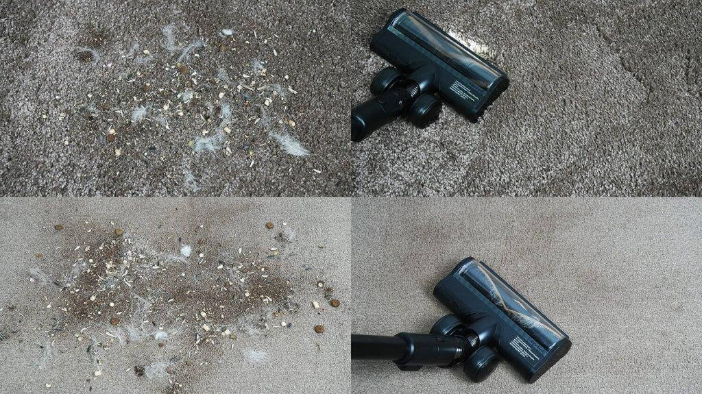 Dreame H12 Dual FlexReach: Kilimų valymas