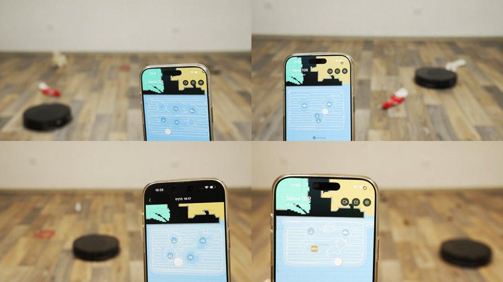 „Roborock Saros 10R“ (įmontuota stoties versija): objektų vengimas visiškoje tamsoje